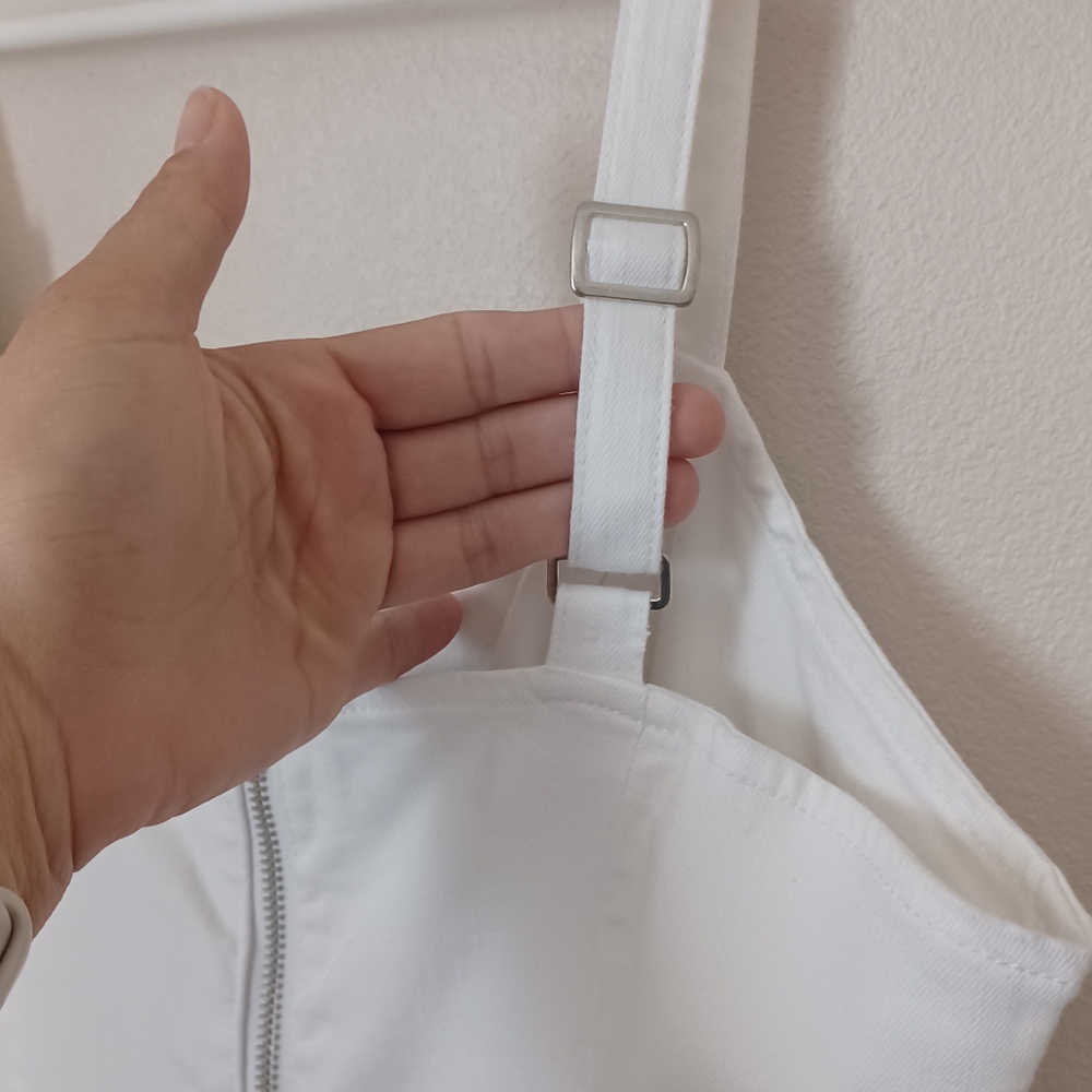 Bebe White Jean Jumper Size 10 - Picture 5 of 8